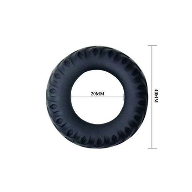 Anello Fallico Ziglinato in Silicone Nero per Maggiore Stimolazione